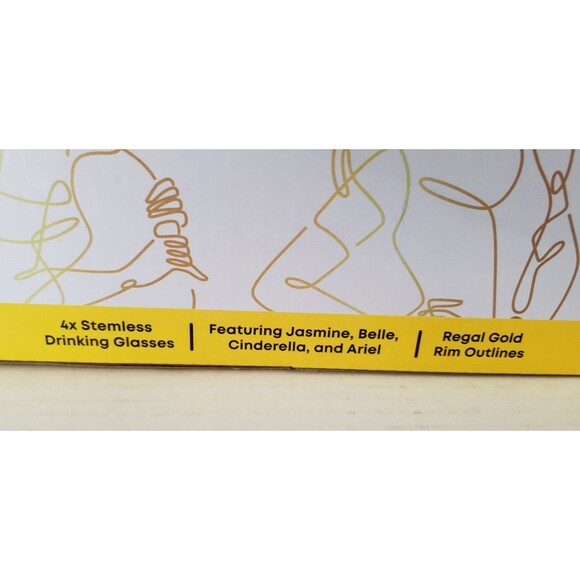 NEW Joy Jolt Disney Princess Sketched Stemless Drinking Glasses - Open Box - Picture 10 of 11